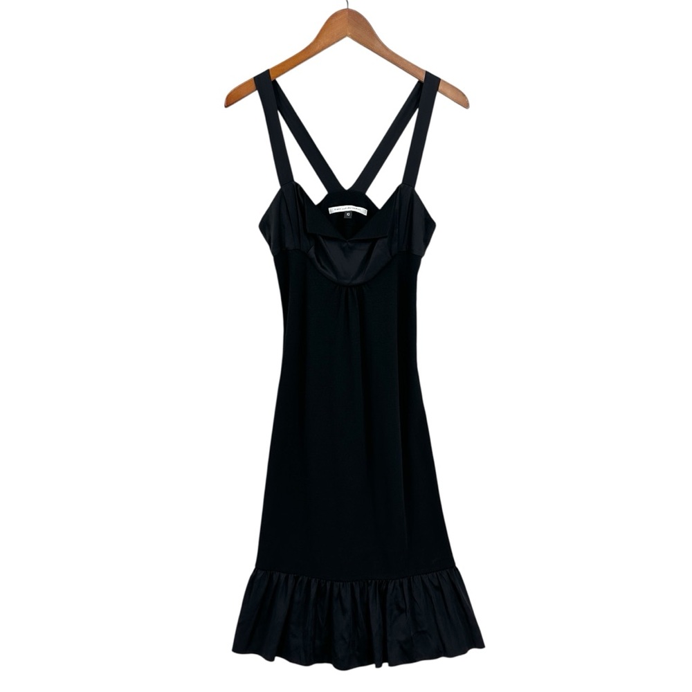 DIANE VON FURSTENBERG DVF Dress Gown Cocktail Sleeveless Wool Black